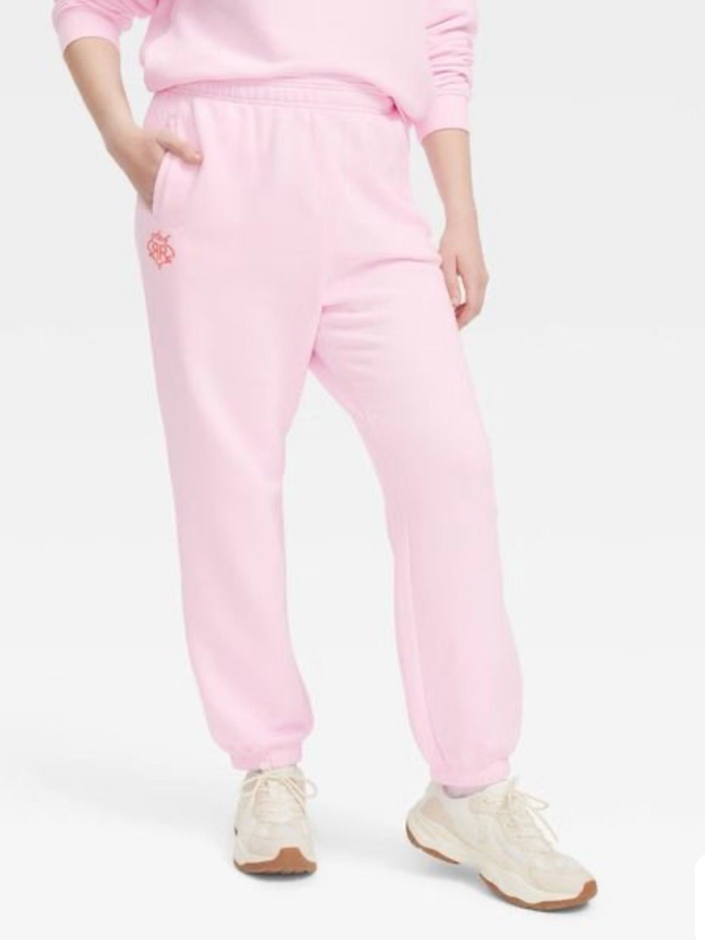 Roller Rabbit women’s Light Pink Kids Sweatpants with Orange Logo S
